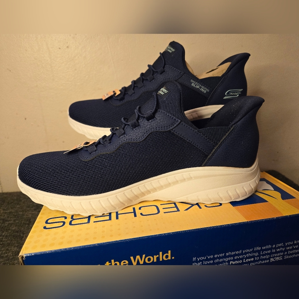 Womens Sketchers Bob's Squad Chaos Daily Inspiration Navy shoes size 9